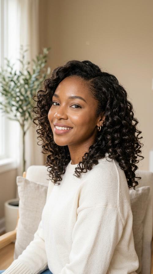 Deep Side-Part Curls