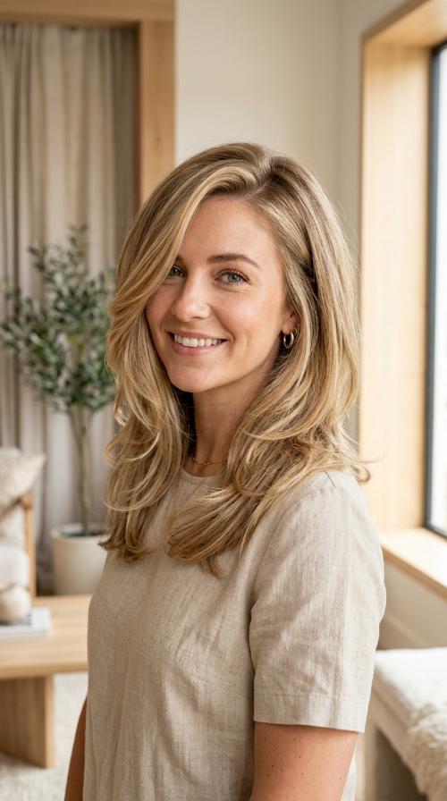 Deep Side-Part Layered Cut