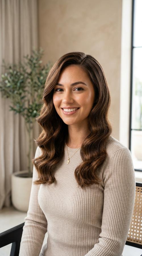 Deep Side Part with Hollywood Waves