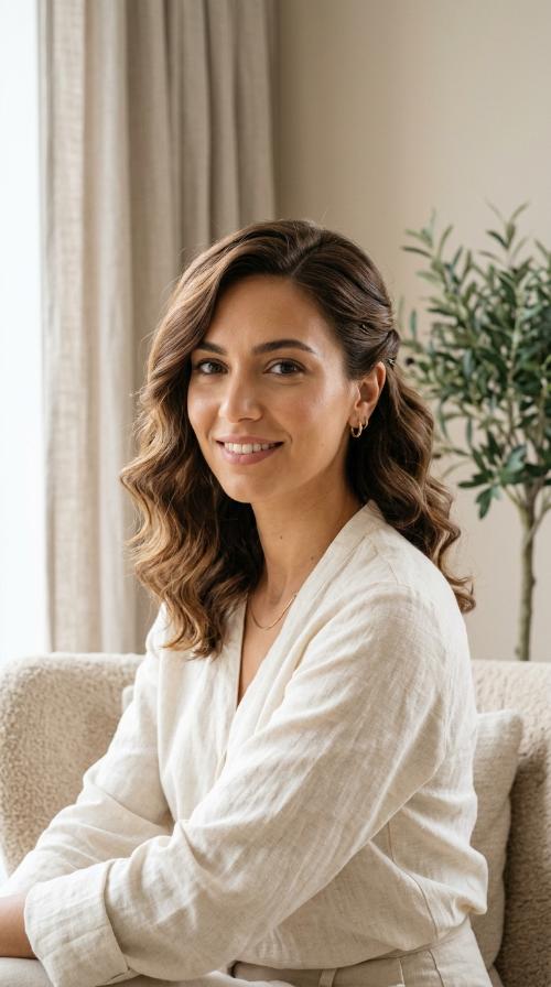 Deep Side Part with Soft Pin-Ups