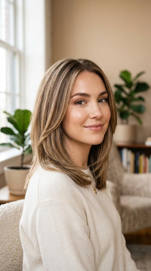 Deep Side-Parted Layered Cut