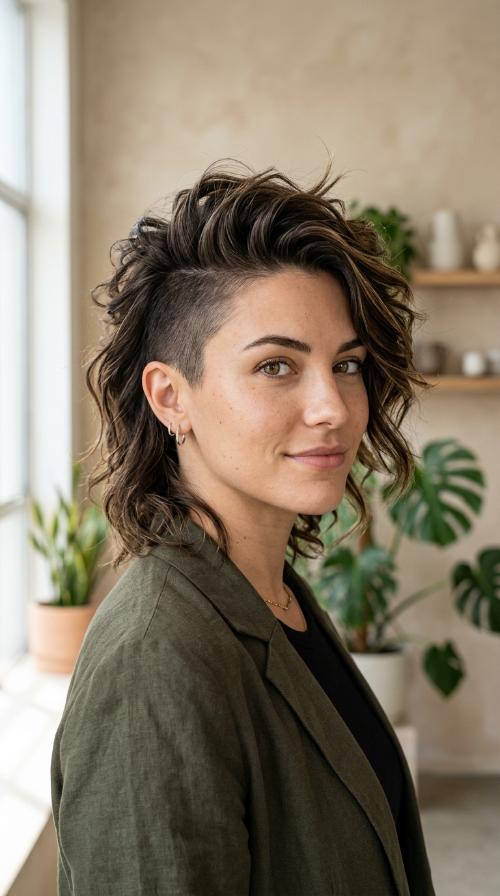 Deep Side-Swept Faux Hawk