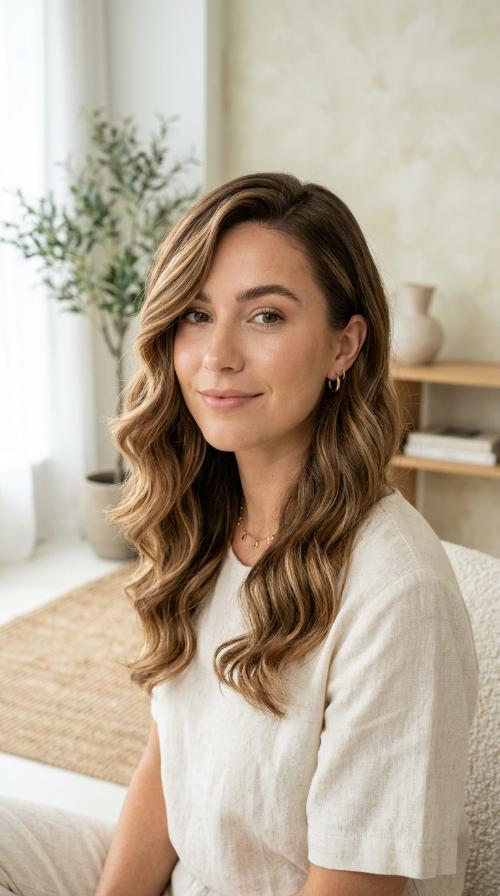 Deep Side-Swept Glamour Waves