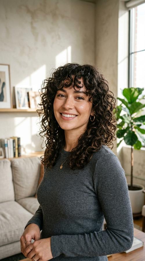 Defined Shag with Bangs