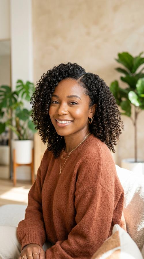 Defined Wash-and-Go with Side Part