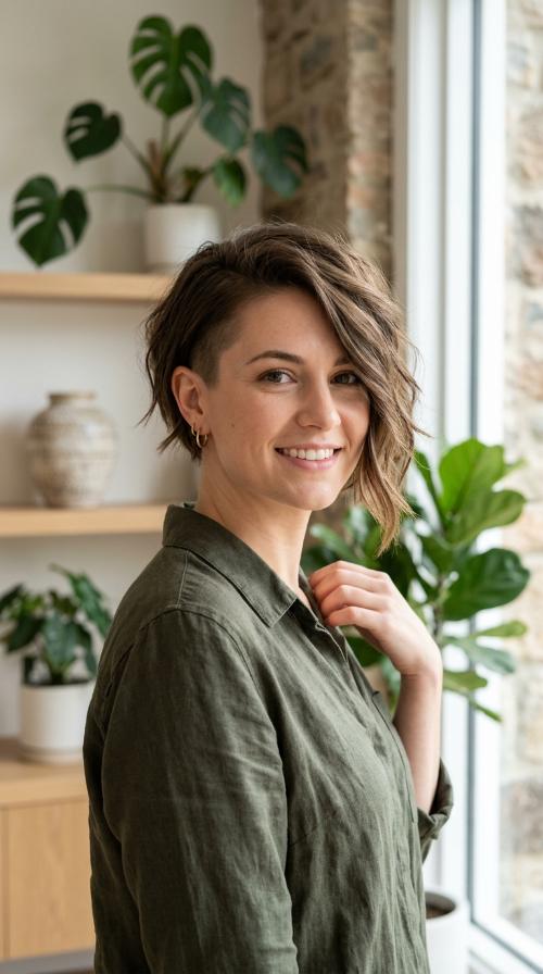 Disconnected Undercut Medium Bob