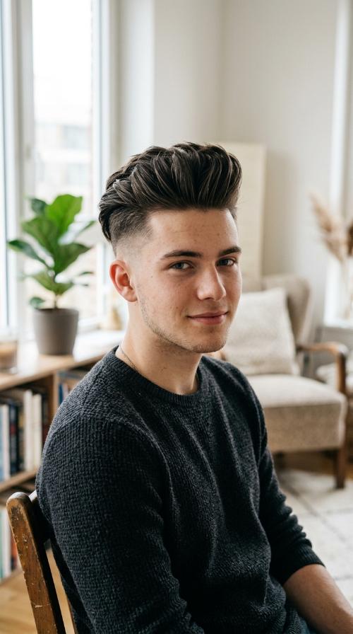 Disconnected Undercut Pompadour