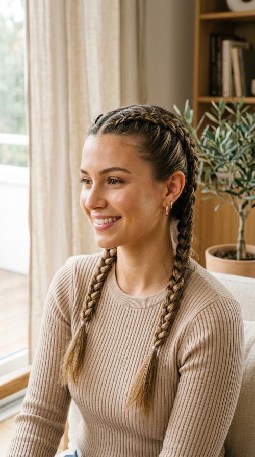 Double Boxer Braids