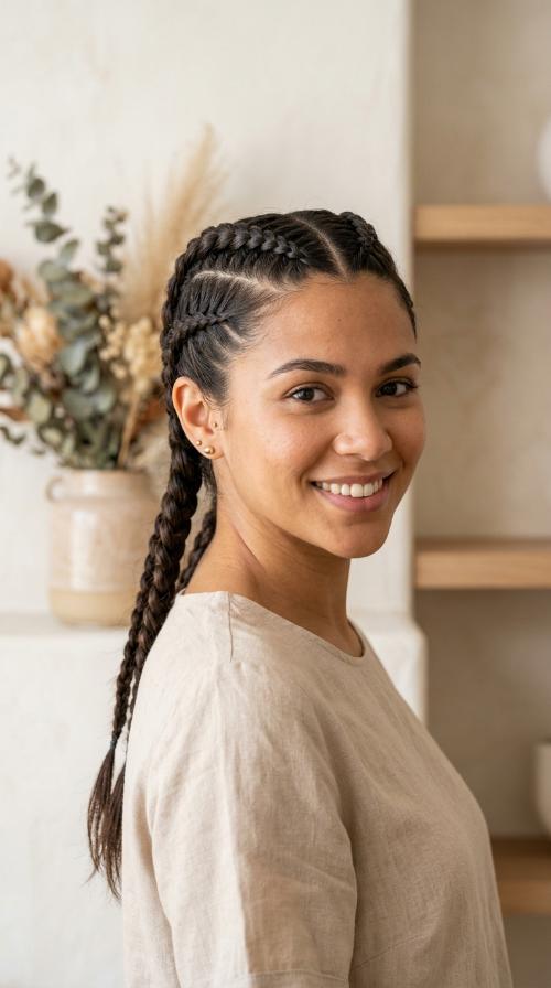 Double Boxer Braids