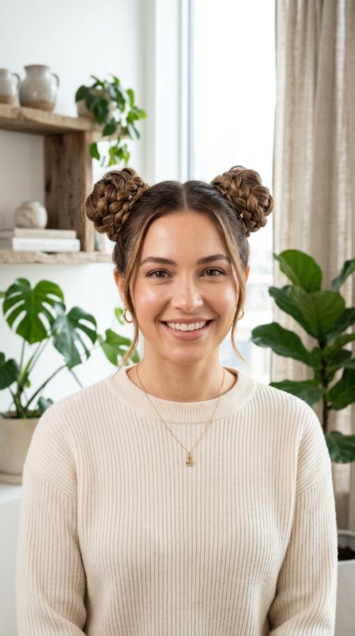 Double Braided Space Buns