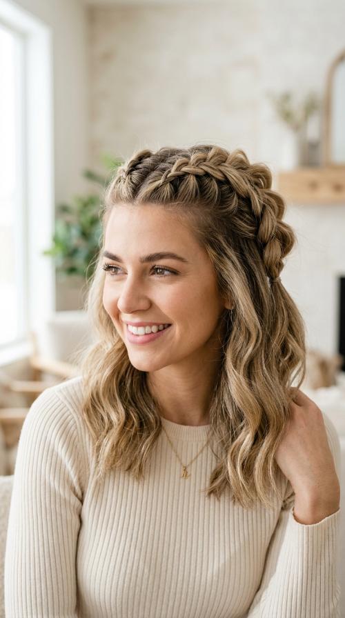 Double Dutch Braid Half-Up