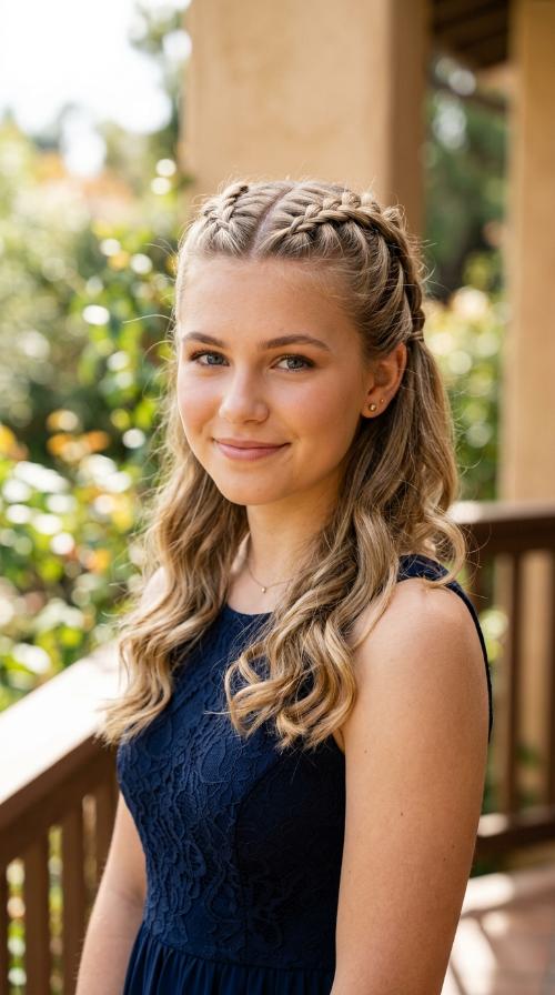 Double Dutch Braid Half-Up