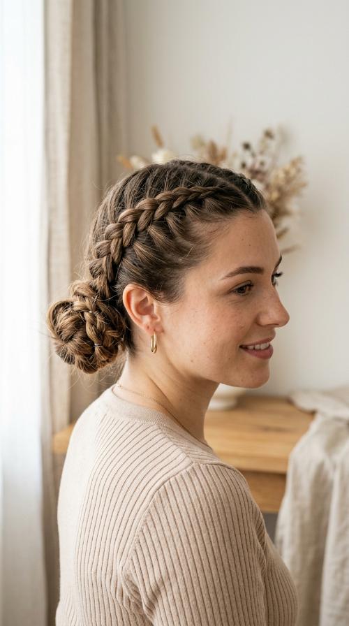 Double Dutch Braids into Buns
