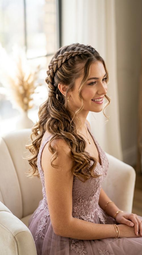 Double Dutch Braids into Soft Curls