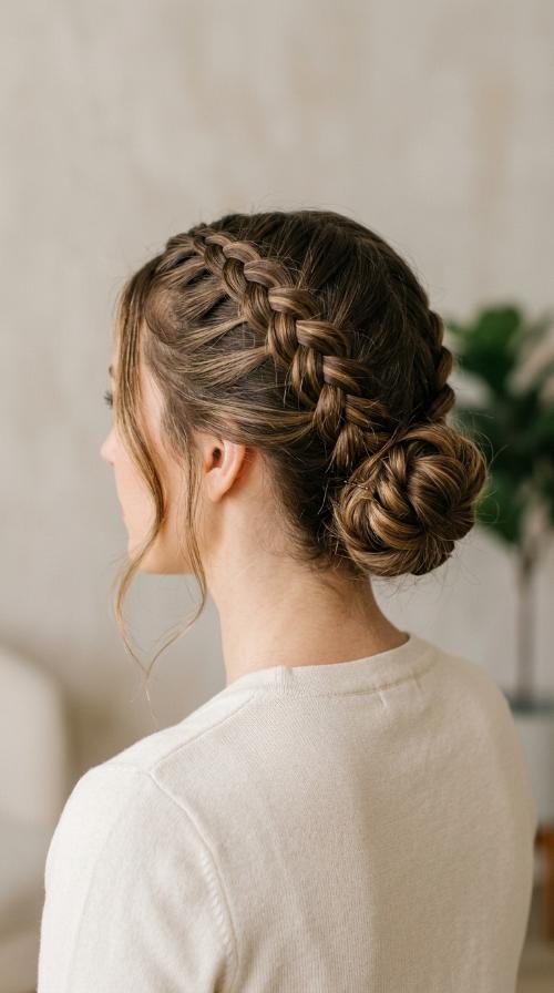 Double Dutch Braids to Bun