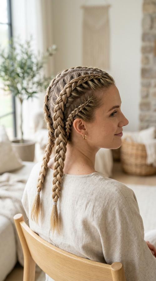Double French Braids
