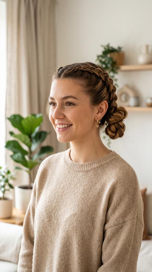Dutch Braid Pigtail Buns