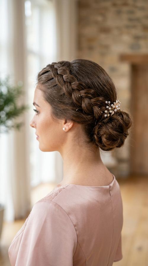 Dutch Braided Low Bun