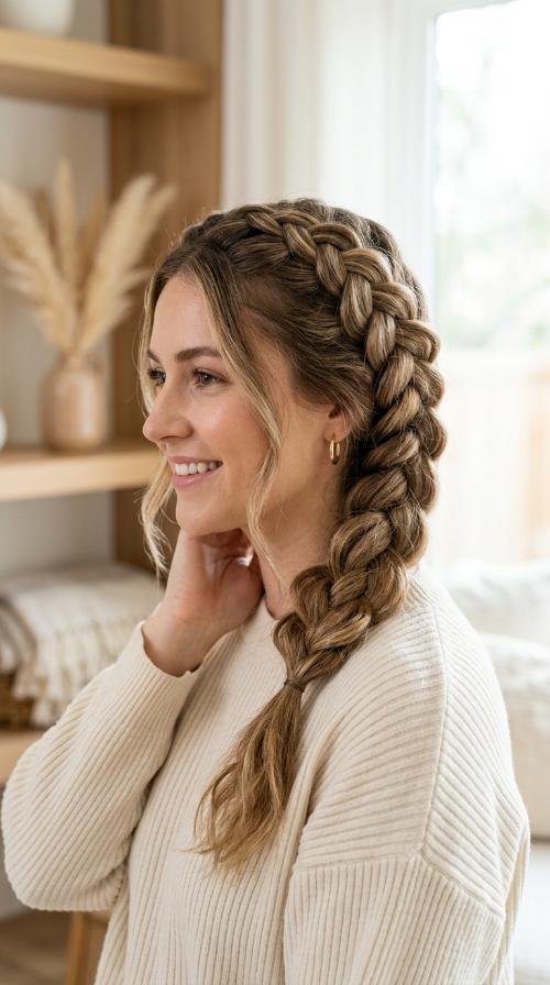 Dutch Side Braid with Volume