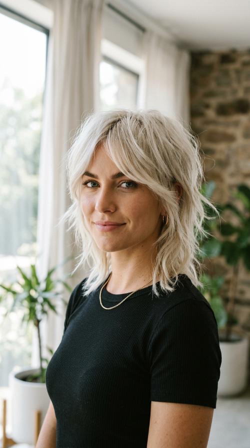 Edgy Platinum Choppy Layers