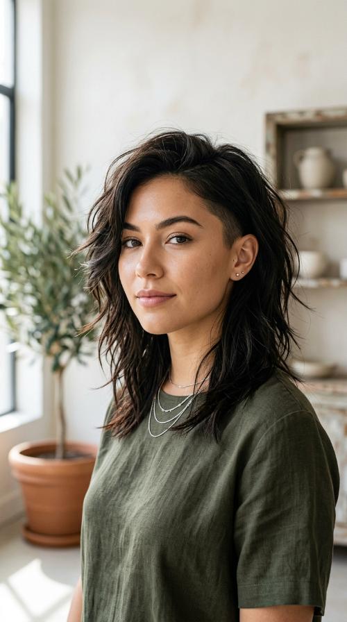 Edgy Razored Layers with Undercut Detail