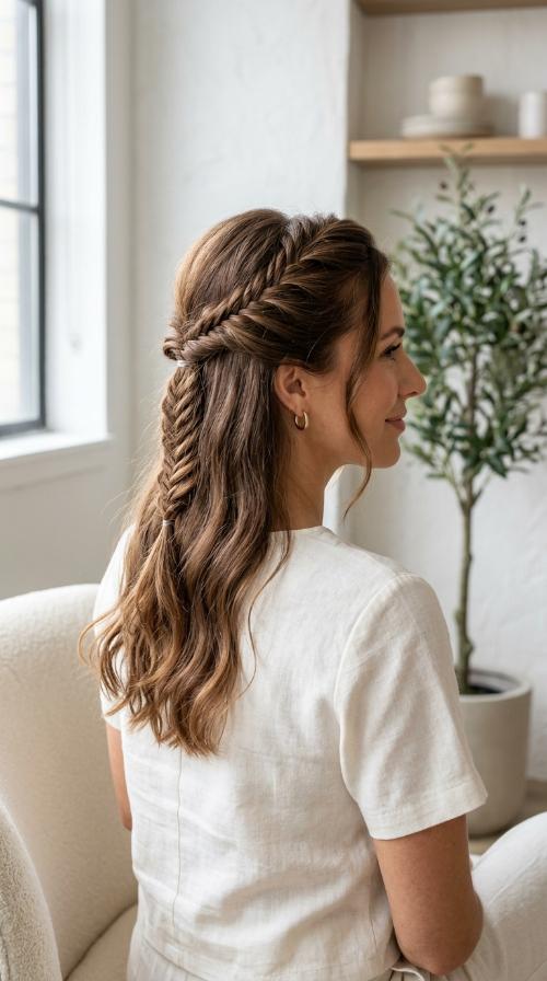 Elegant Fishtail Half-Up