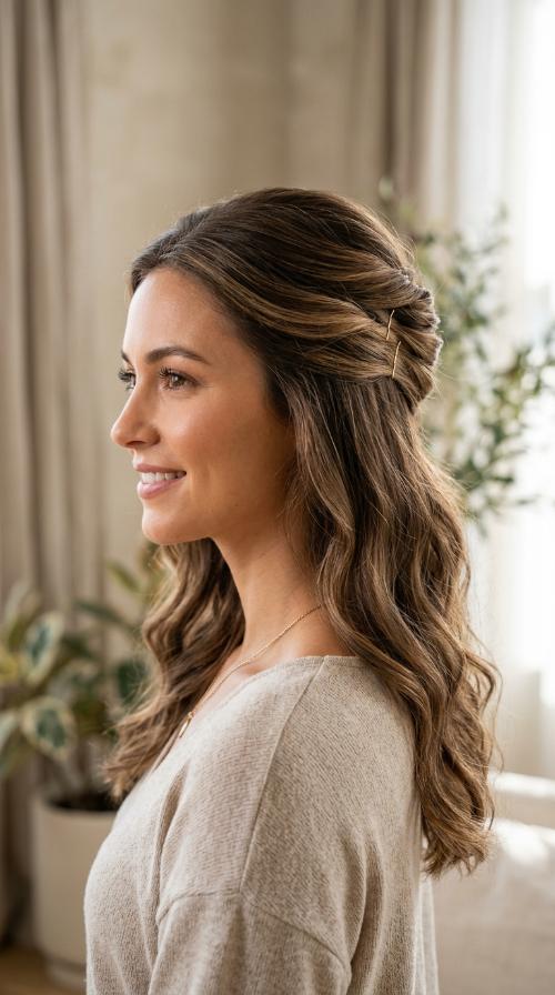 Elegant French Twist Half-Up