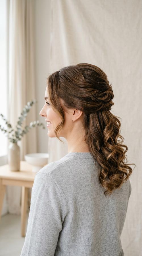 Elegant French Twist with Curled Ends