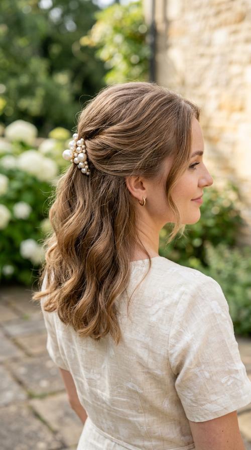 Elegant Pearl Pin-Back