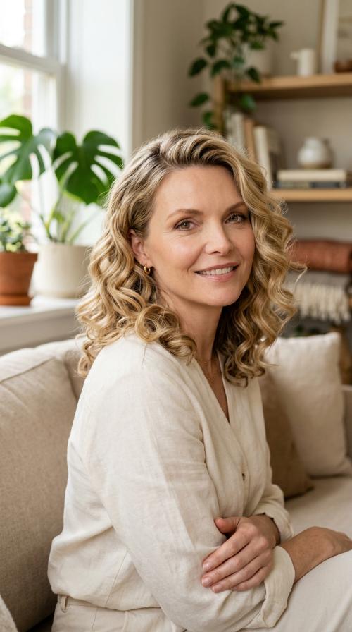 Elegant Side-Parted Curls
