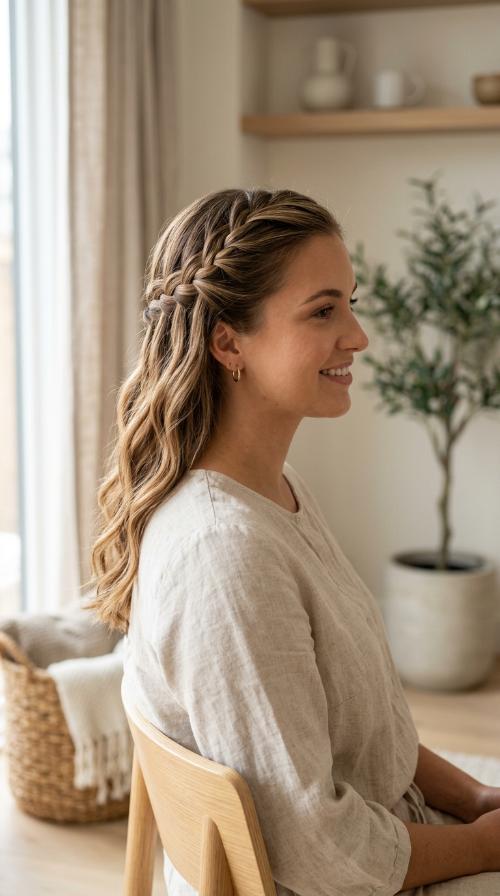 Elegant Waterfall Braid