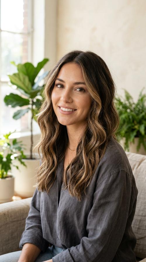 Espresso Base with Sandy Brown Balayage