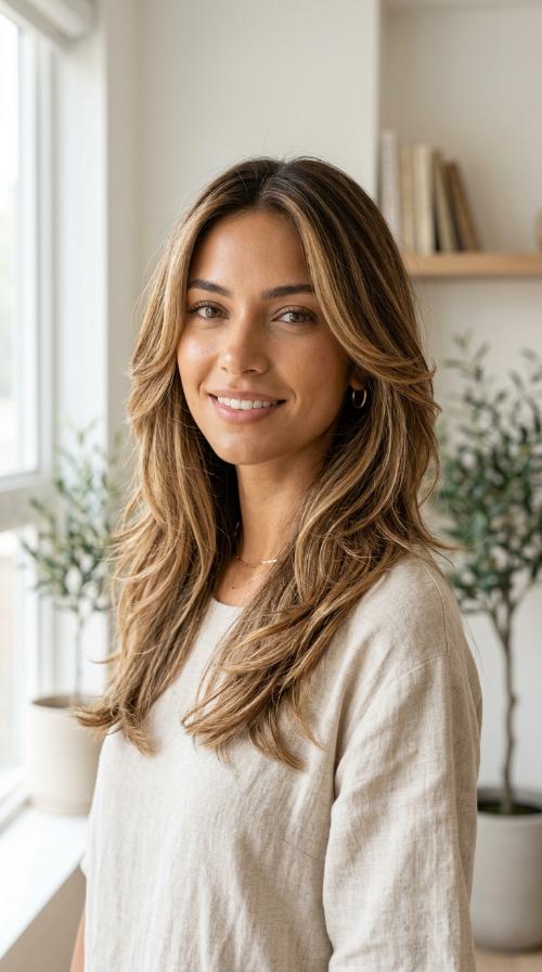 Face-Framing Balayage Layers