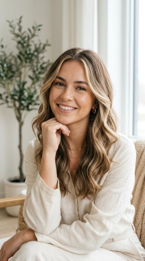 Face-Framing Highlights with Soft Waves