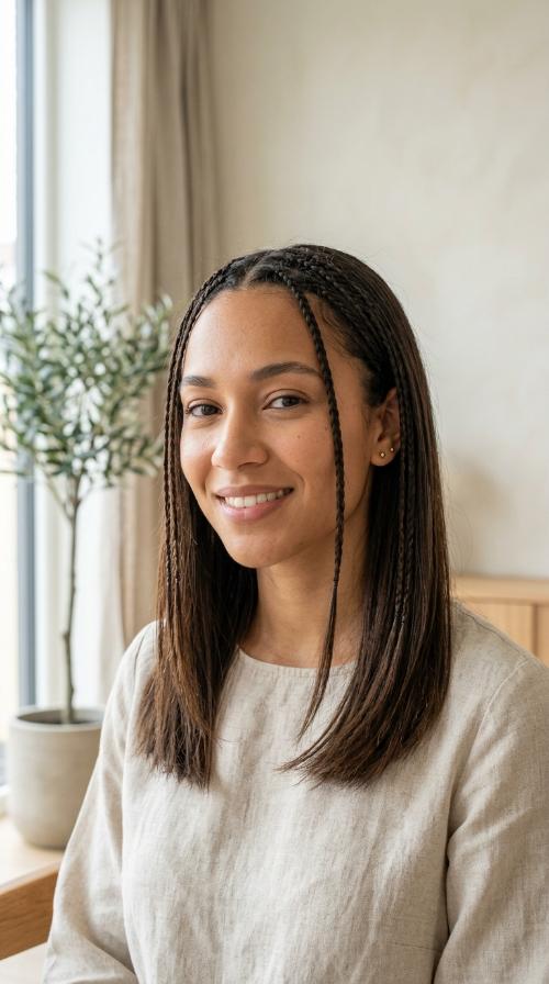 Face-Framing Micro Braids