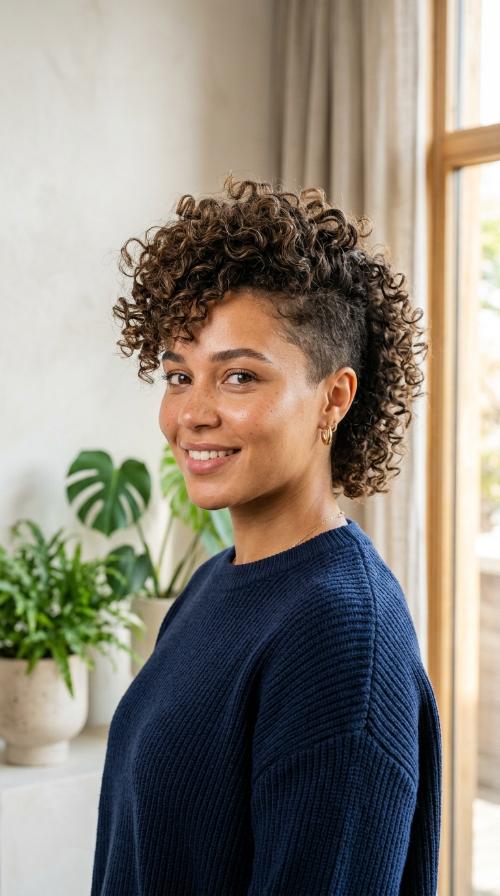 Faux Hawk for Curly Hair