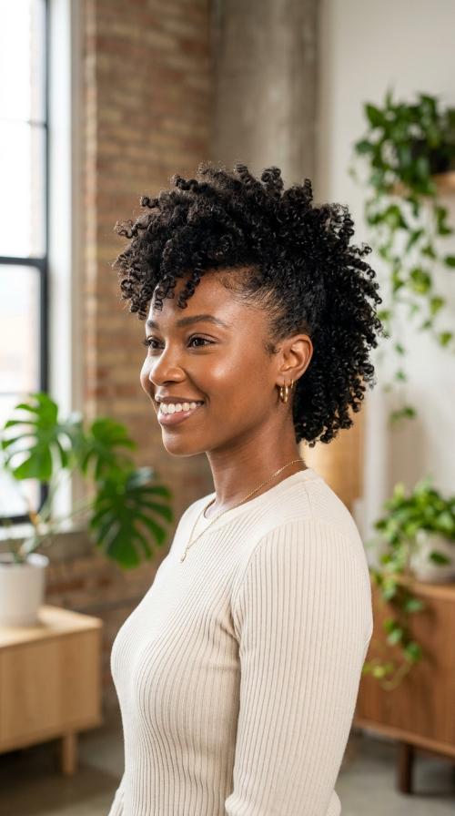 Faux Hawk with Curly Taper
