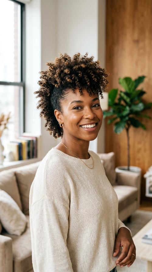 Faux Hawk with Curly Volume