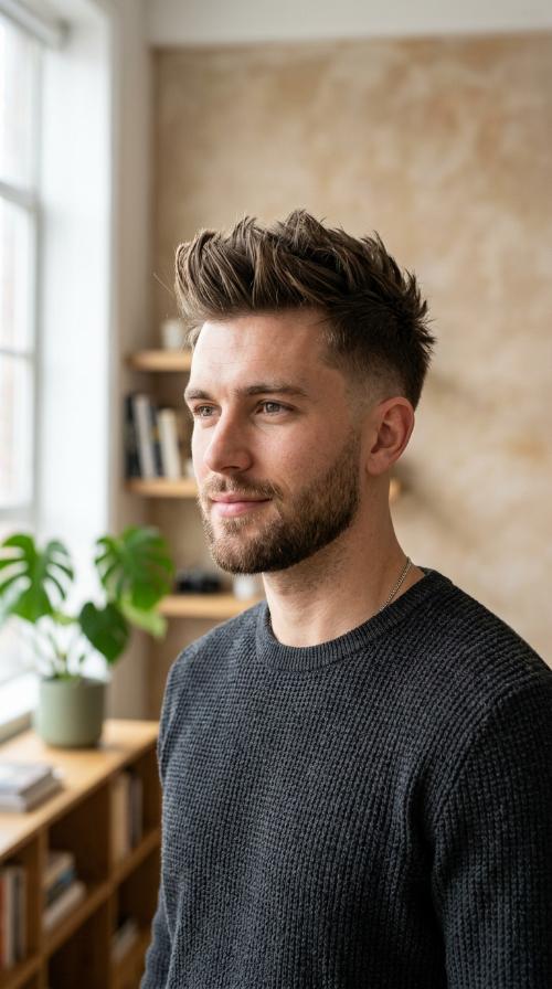 Faux Hawk with Medium Length Taper