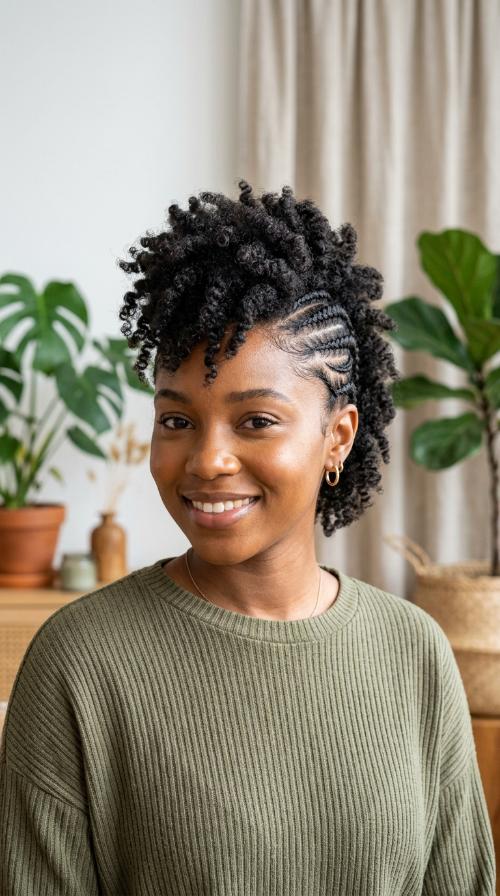 Faux Hawk with Side Braids