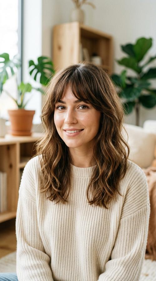 Feathered 70s Bangs