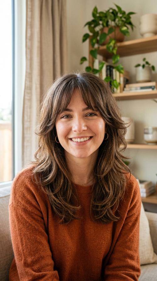 Feathered Layers with Bottleneck Bangs