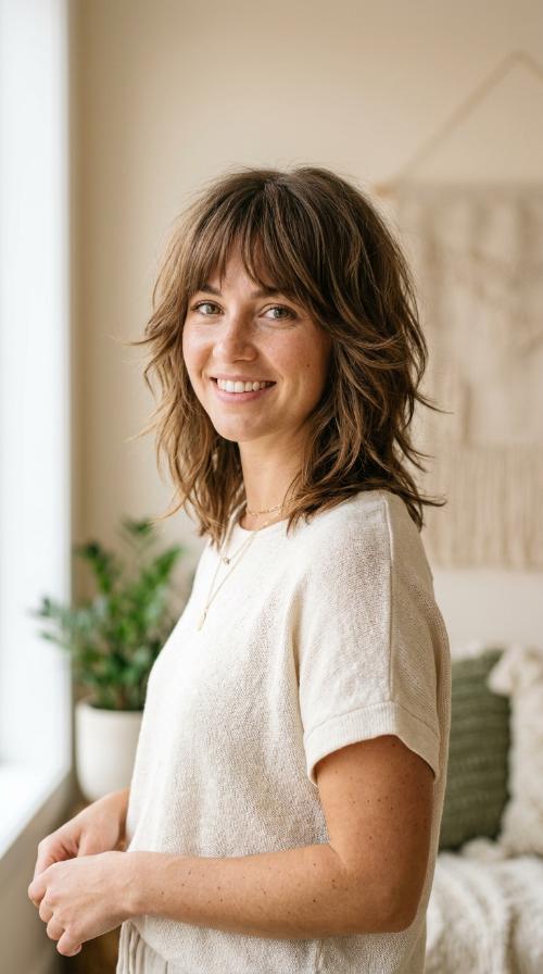 Feathered Layers with Soft Fringe