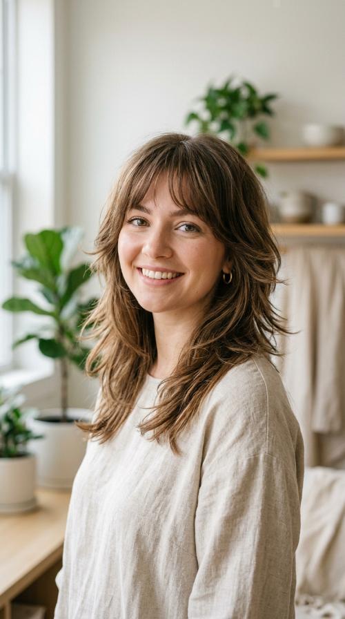 Feathered Layers with Wispy Bangs