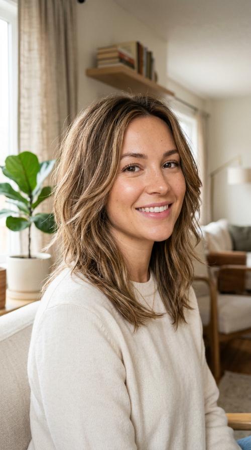 Feathered Mid-Length Cut