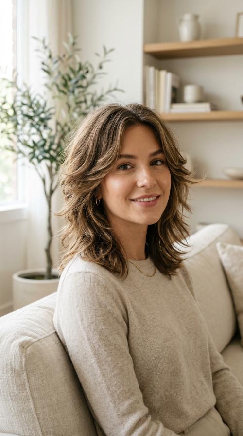Feathered Mid-Length Cut