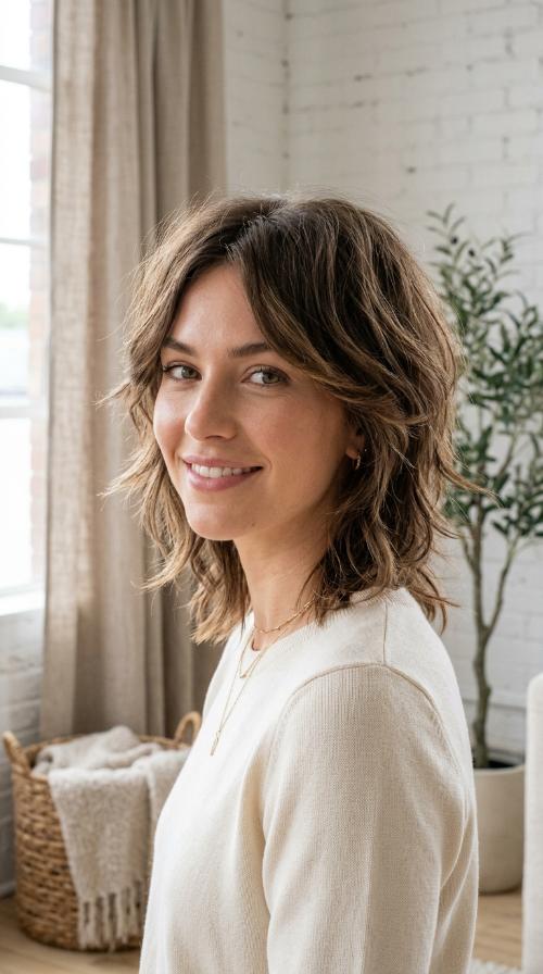 Feathered Shoulder-Length Style