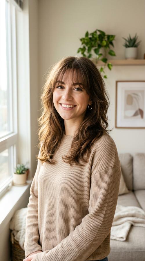 Feathered U-Cut with Soft See-Through Bangs