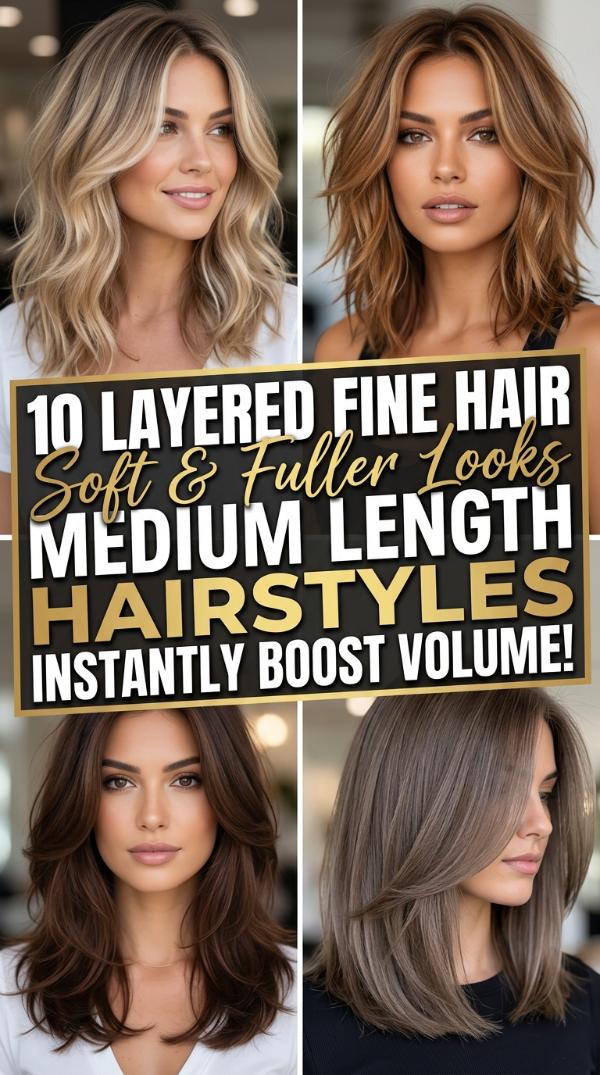 10 Layered Fine Hair Medium Length Hairstyles for Soft Fuller Looks