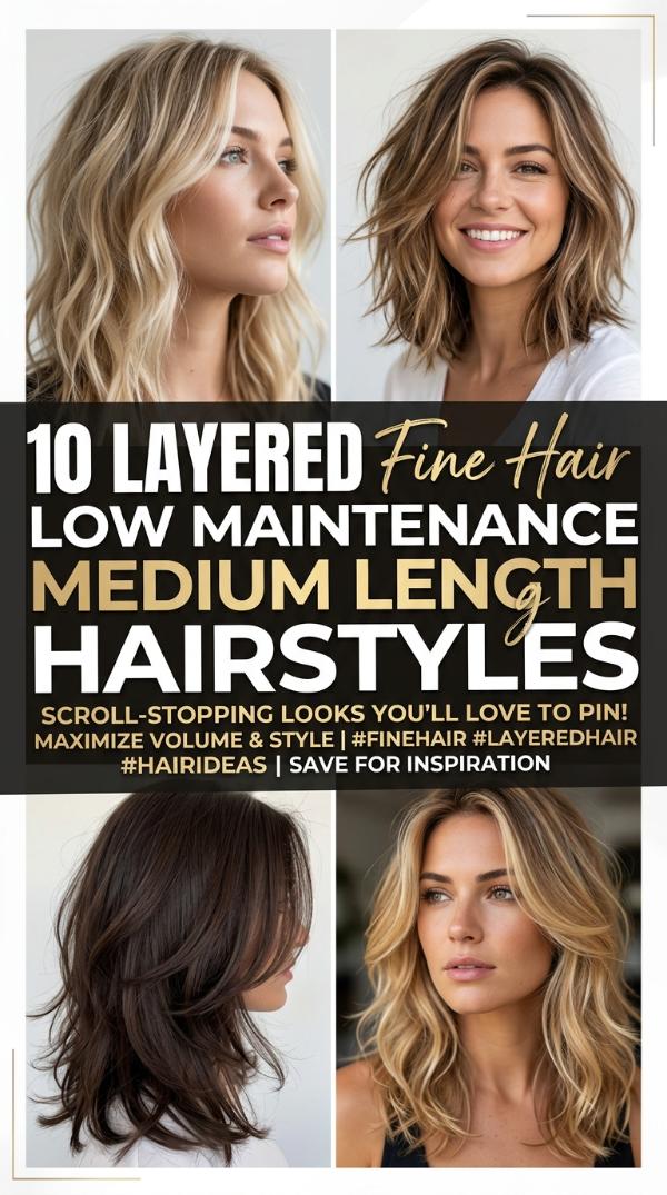 10 Layered Fine Hair Low Maintenance Medium Length Hairstyles